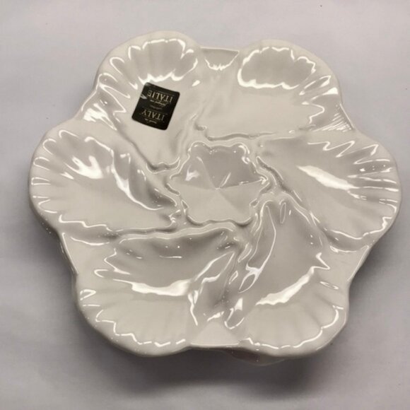 Set of 2 Maioliche Jessica Oyster Serving Plates White - Picture 1 of 2